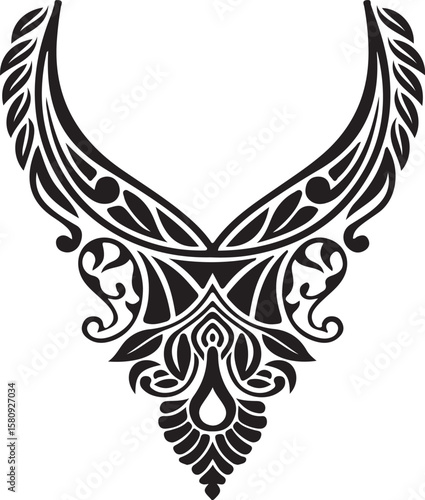  Lifestyle  Elegant lace pattern silhouette collar u collar v collar silhouette for kameez silhouette vector