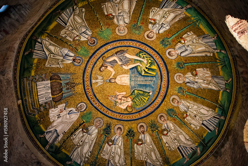 Ceiling in arian baptistery in Ravenna