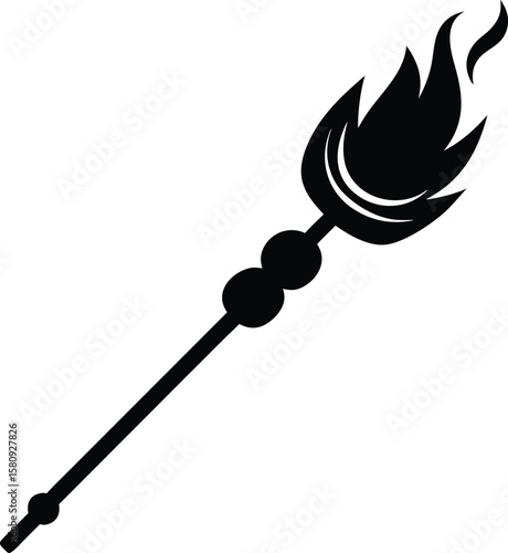roasting skewer on white background.eps