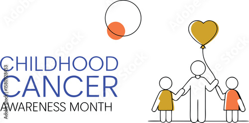 Childhood cancer awareness month observance design featuring symbolic elements and informative typography