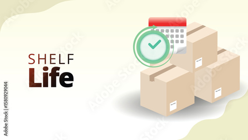 shelf life product concept. supply chain managemnt isometric 3d style vector illustration