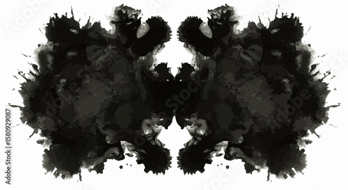 Abstract symmetrical ink blot design for psychological assessment test, pattern
