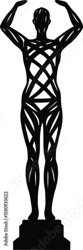 sculpture armature on white background.eps