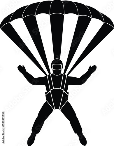 skydiver on white background.eps