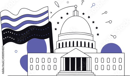 Celebrate united states constitution day with a festive patriotic design featuring american symbols and bold typography