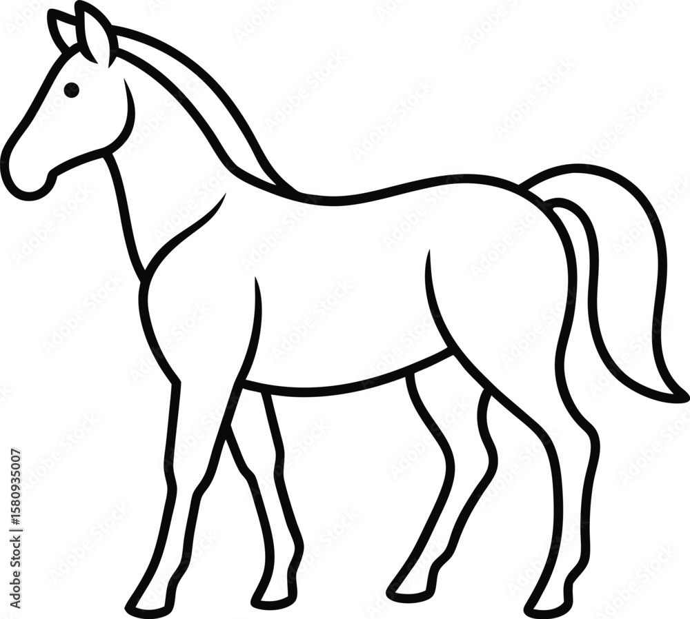 horse outline vector illustration on white background horse outline vector illustration on white background