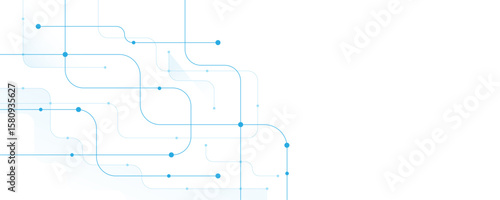 Abstract white blue digital technology futuristic circuit board background design.	