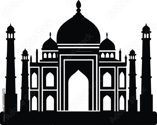 taj mahal on white background.eps