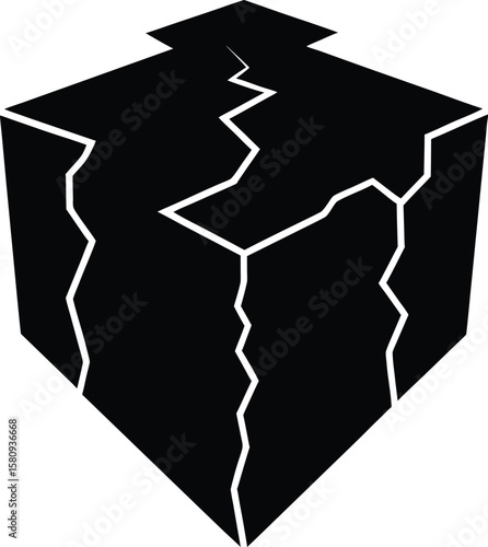 tectonic plate boundary on white background.eps