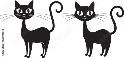 Two cute cartoon ghosts jumping rope silhouette