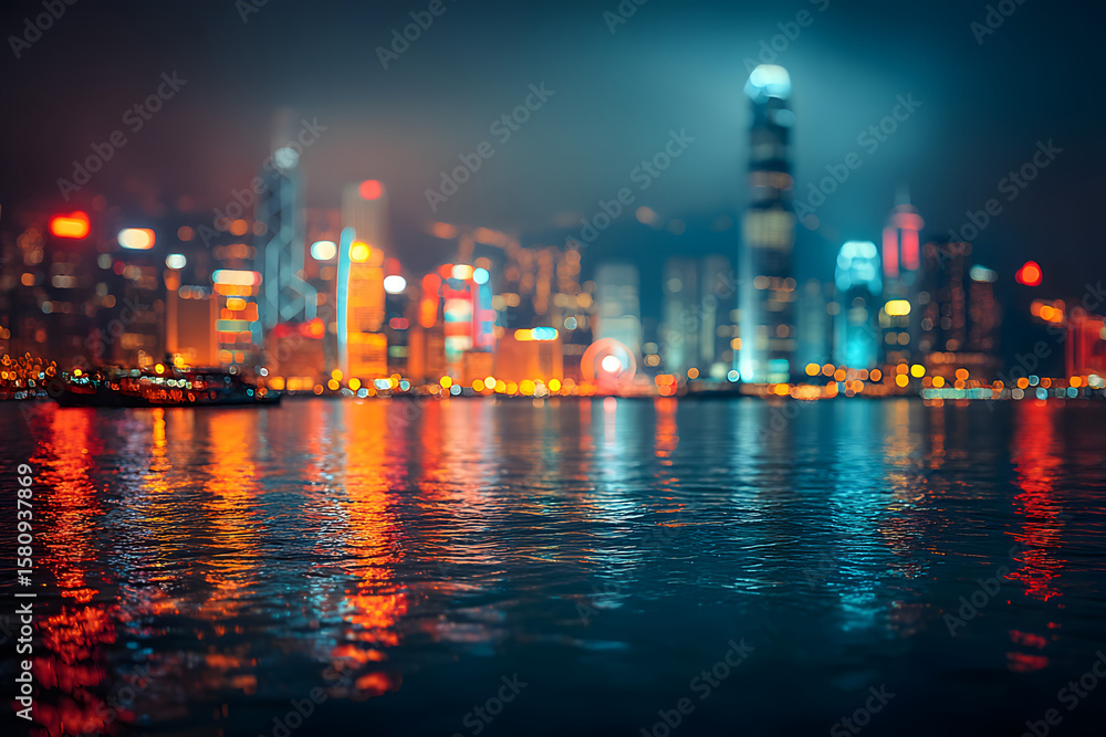 Blurred city lights background Hong Kong Blurred city lights background Hong Kong
