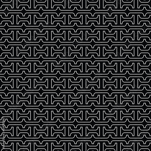 Monochromatic Bricks with H Shaped Geometric Link Pattern with black background. 