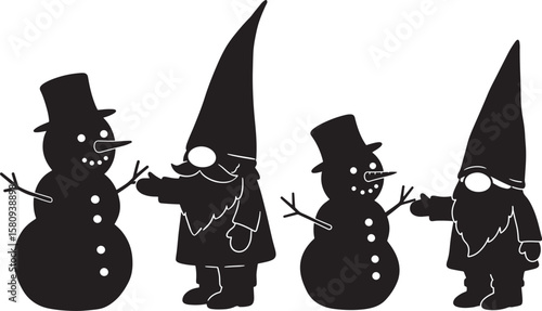 Three ghosts playing electric guitars silhouette