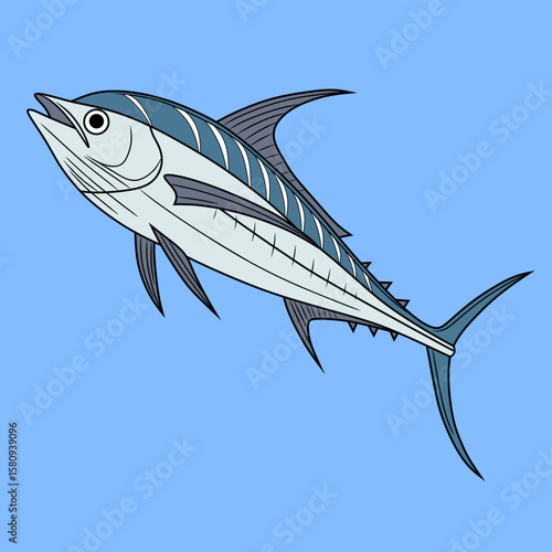 Vibrant illustration of an escolar fish with bold lines and color, ideal for seafood design, marine education, fishing content, or ocean-themed graphic projects.