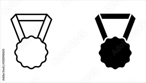medal icon set, vector illustration on white background.