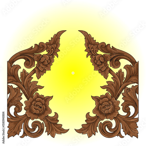 wood carving vector
