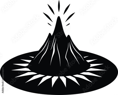 volcano crater on white background.eps