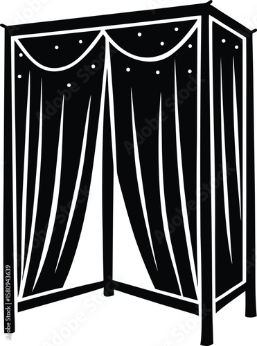 voting booth curtain on white background.eps