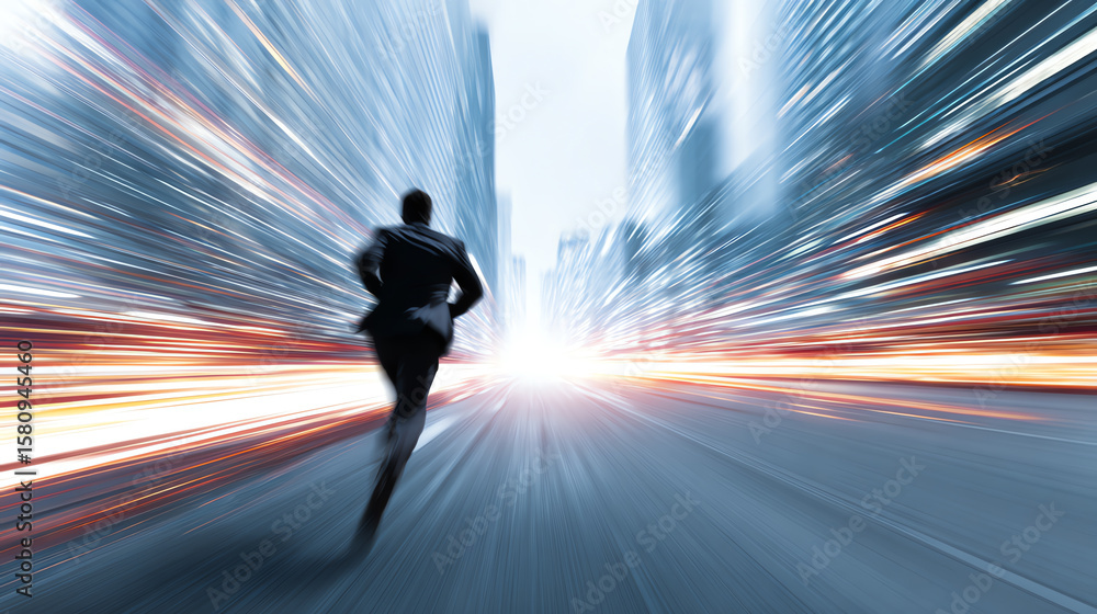A dynamic image capturing the essence of a person in motion, symbolizing ambition, speed, and urban life in a bustling city. A dynamic image capturing the essence of a person in motion, symbolizing ambition, speed, and urban life in a bustling city.