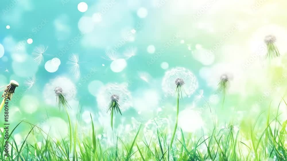 Delicate Dandelions in a Pastel Field Delicate Dandelions in a Pastel Field