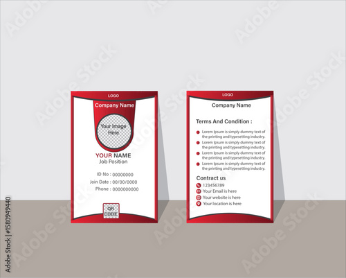 Professional ID Card Template | Corporate, Event, Employee Badge Design Print and Digital use