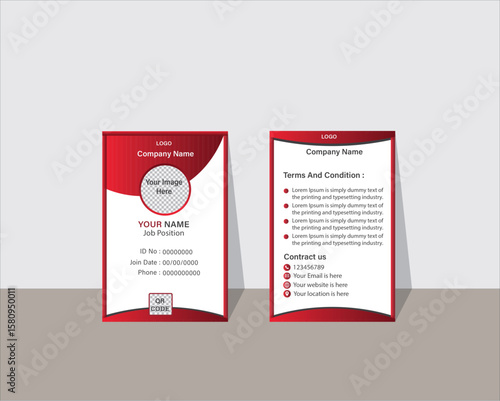 Professional ID Card Template | Corporate, Event, Employee Badge Design Print and Digital use