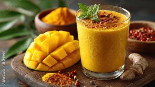 Golden Mango Turmeric Smoothie with Ginger