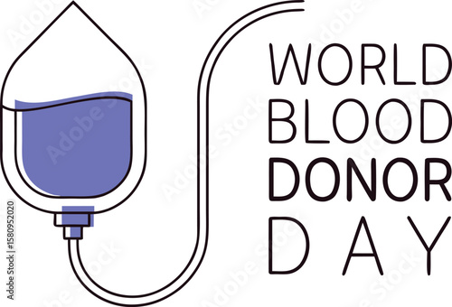 Artistic depiction of a blood drop for world blood donor day celebrations featuring clean lines and vibrant colors suitable for various applications