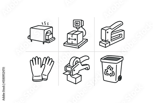 hand drawn cute doodle style isolated packaging corner shrink tunnel packaging corner dimension checker packaging corner bo stapler packaging corner safety gloves packaging corner adhesive
