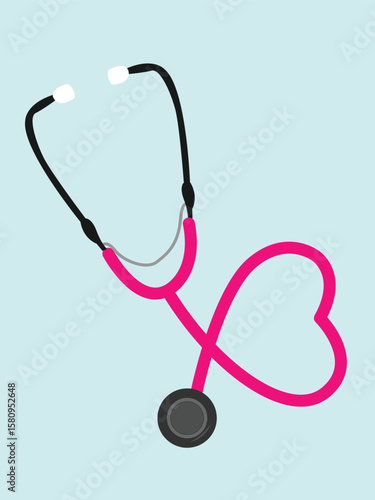 Stethoscope Heart A Symbol of Healthcare and Medical Passion, representing care and compassion, and bringing warmth to the realm of medicine.