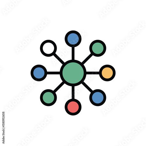 Abstract interconnected nodes representing a network or system