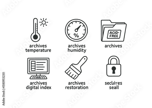 hand drawn cute doodle style isolated archives temperature monitor archives humidity controller archives acid free folder archives digital inde archives restoration bsh archives security
