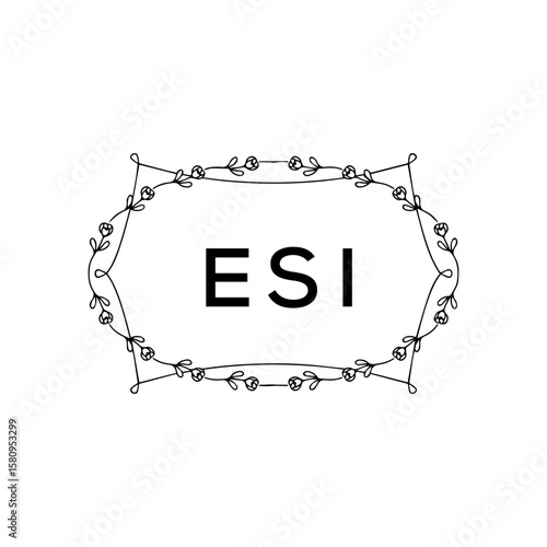 ESI Letter Initial Logo Design Template Vector Illustration