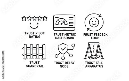hand drawn cute doodle style isolated tst pilot rating tst metric dashboard tst feedback loop tst guardrail tst relay node tst fall apparatus