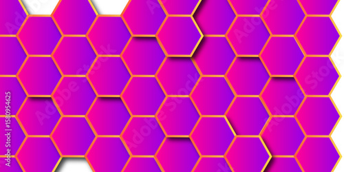 Gold Hexagon Grid Pattern, Seamless White Background, Abstract Geometric Design, High-Resolution Image, honeycomb cells of cardboard stiffening rib background Abstract background of colorful lag