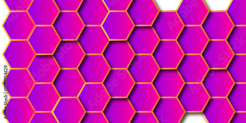 Gold Hexagon Grid Pattern, Seamless White Background, Abstract Geometric Design, High-Resolution Image, honeycomb cells of cardboard stiffening rib background Abstract background of colorful lag