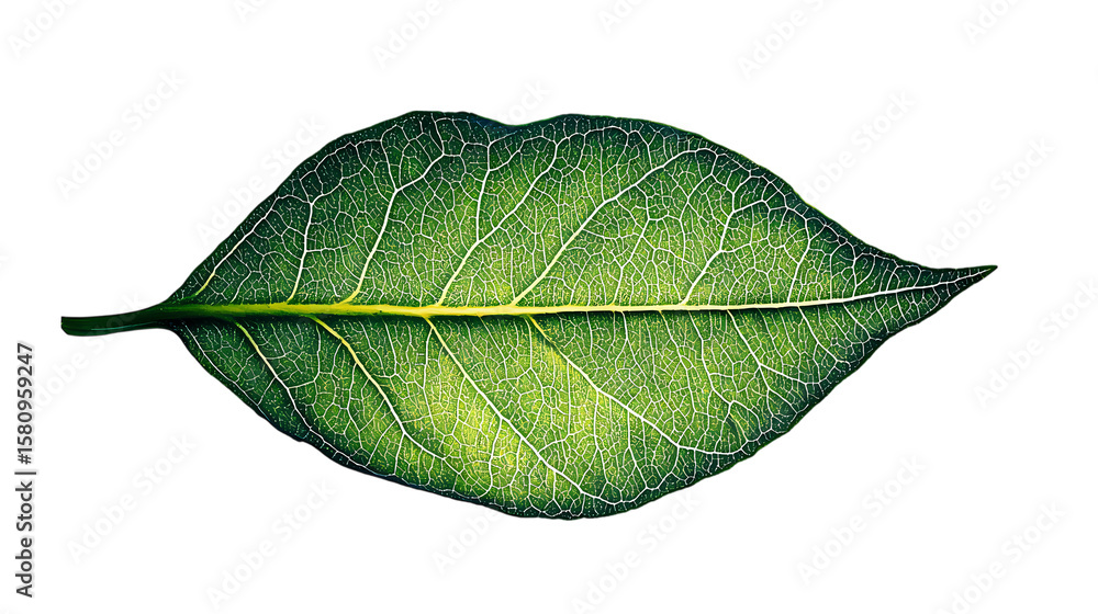 Obraz premium A green leaf lips style isolated on transparent background