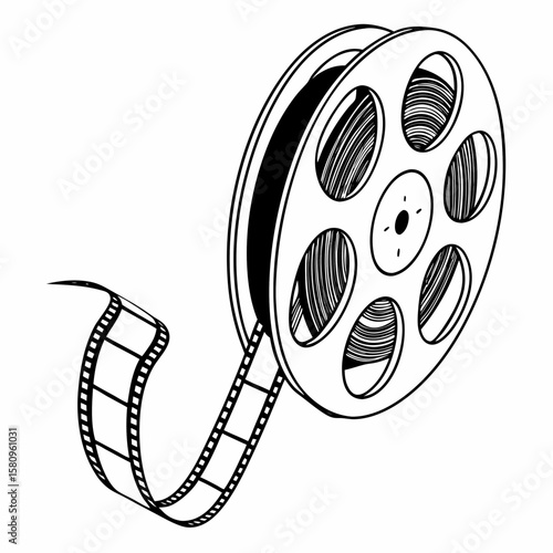 Classic Film Reel Illustration A Symbol of Cinema and Storytelling