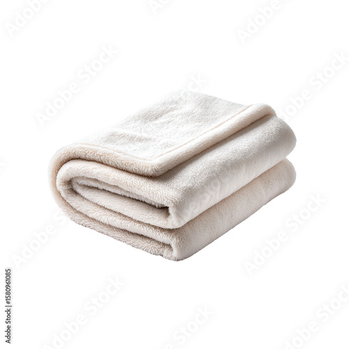 Soft, cozy, and warm blanket with plush texture, neatly folded and perfect for snuggling on chilly nights on transparent background