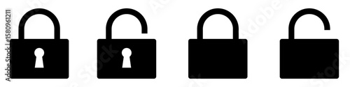 lock vector icon set. open or closed illustration sign collection. door symbol. unlock logo.
