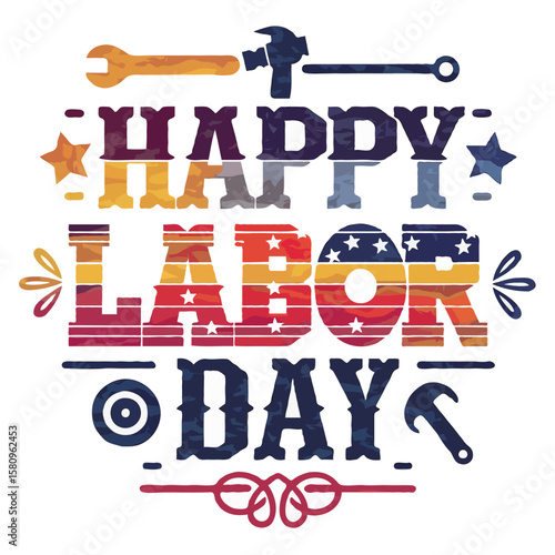 USA Labor Day Typography Tees – Creative T-Shirt Design for American Holiday