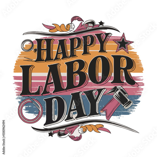 USA Labor Day Typography Tees – Creative T-Shirt Design for American Holiday