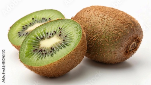 Fresh Kiwi Fruits in a white background 
