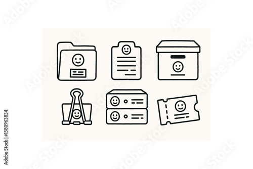 hand drawn cute doodle style isolated filing patient records folder filing patient records inde tab filing patient records archive bo filing patient records binder clip filing patient