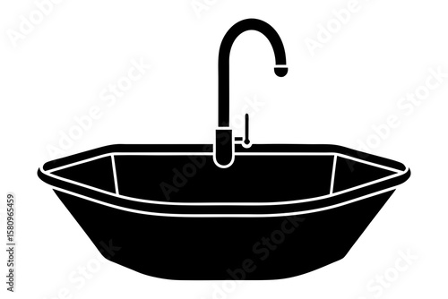 modern bathroom sink isolated