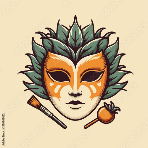 mysterious mask illustration