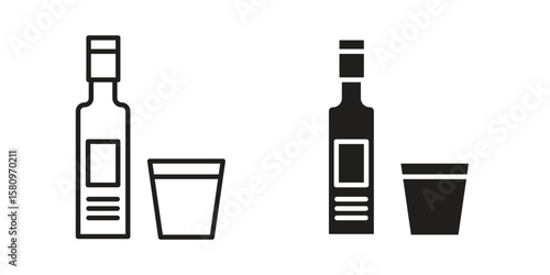 Vodka icon, outline vector sign, linear and solid style pictogram isolated on white.
