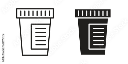 Urine test icon, outline vector sign, linear and solid style pictogram isolated on white.