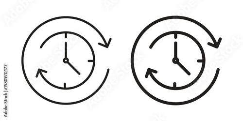 Uptime and downtime icon, outline vector sign, linear and solid style pictogram isolated on white.