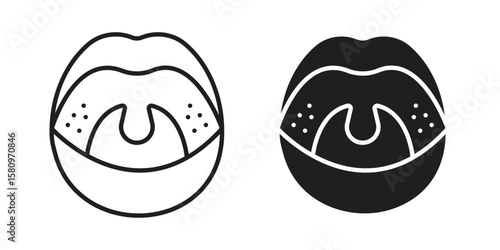 Tonsillitis icon, outline vector sign, linear and solid style pictogram isolated on white.